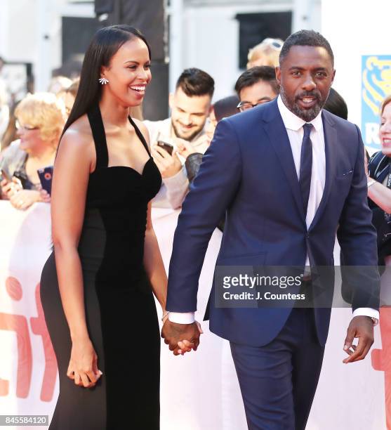 Actor Idris Elba and guest attend the premiere of "The Mountain Between Us" during the 2017 Toronto International Film Festival at Roy Thomson Hall...