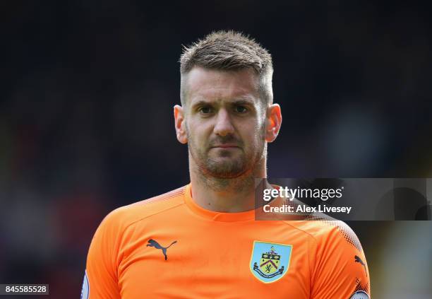 Tom Heaton of Burnley during the Premier League match between Burnley and Crystal Palace at Turf Moor on September 10, 2017 in Burnley, England.