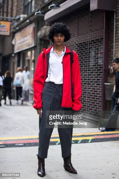 Model Radhika Nair on September 10, 2017 in New York City.