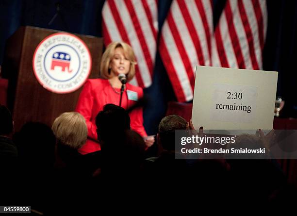 Woman seconds a nomination for a canidate to be Republican National Committee chairman during the RNC winter meeting January 30, 2009 in Washington,...