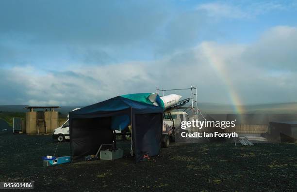 Final preparations are made ahead of the launch of the Skybolt 2 Research Rocket from Otterburn in Northumberland on September 11, 2017 in Hexham,...