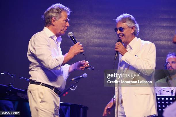 David Foster and Andrea Bocelli attend the Closing Night Gala at Cinecittà as part of the 2017 Celebrity Fight Night in Italy Benefiting The Andrea...