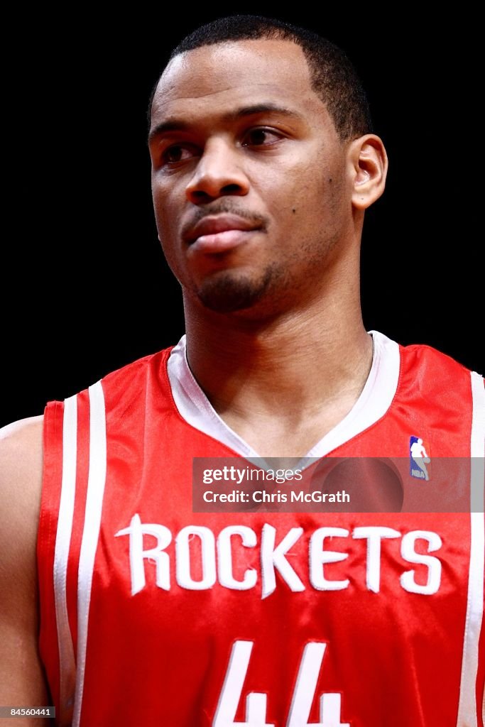 Chuck Hays Rockets Chuck Hayes of the Houston Rockets looks on against the New York ...