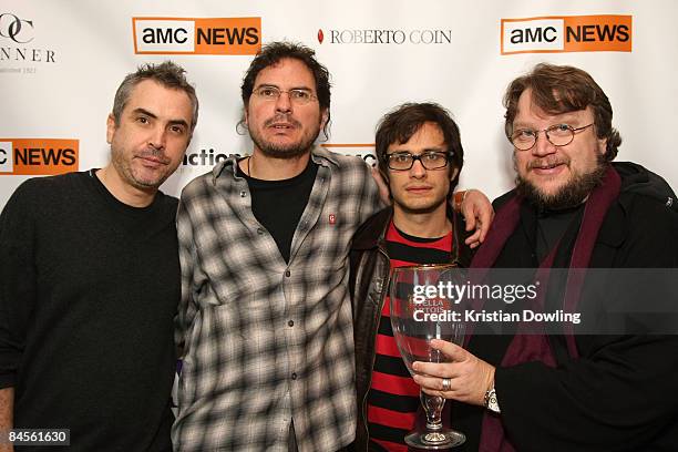 Alfonso Cuaron, Carlos Cuaron, Gael Garcia Bernal and Guillermo del Toro visits The Film Lounge Media Center on January 17, 2009 in Park City, Utah.