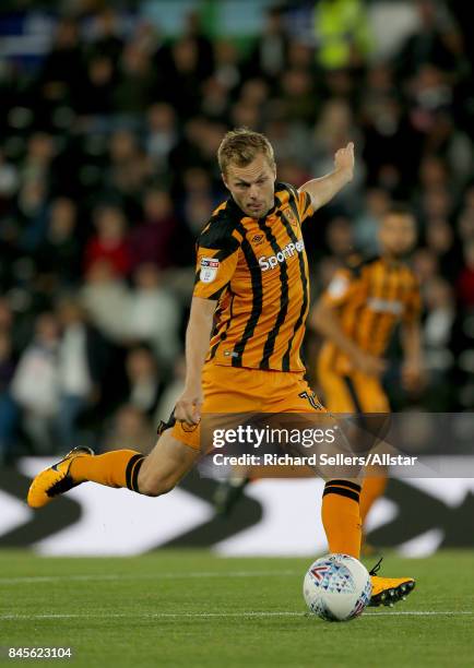 Hull City's Seb Larsson in action during the Sky Bet Championship match between Derby County and Hull City at the Derby County's Pride Park stadium...