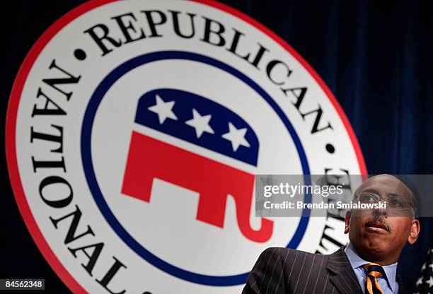 Michael S. Steele, former Lt. Gov. Of Maryland, speaks after being elected Chairman during the Republican National Committee's winter meeting January...