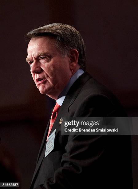 Former Chairman Mike Duncan withdraws his candidacy for Chairman during the Republican National Committee's winter meeting January 30, 2009 in...