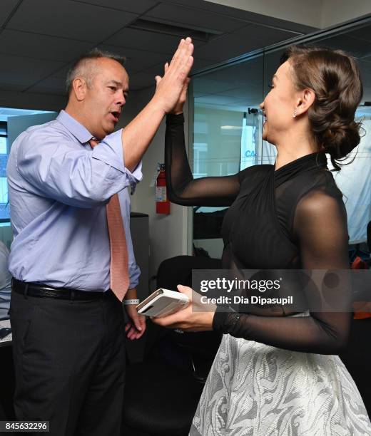 Journalist Erica Hill participates in Annual Charity Day hosted by Cantor Fitzgerald, BGC and GFI at Cantor Fitzgerald on September 11, 2017 in New...