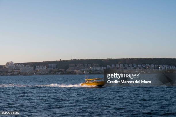 Taxi boat covering the route Santa Pola - Tabarca. Tabarca is a small islet located in the Mediterranean Sea, close to the town of Santa Pola,...