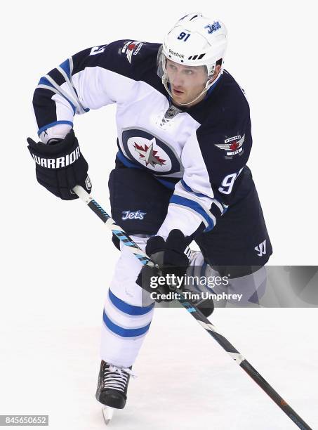 Jiri Tlusty of the Winnipeg Jets plays in the game against the Tampa Bay Lightning at Amalie Arena on March 14, 2015 in Tampa, Florida.