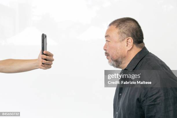 Artist and activist Ai Weiwei is photographed on September 1, 2017 in Venice, Italy.