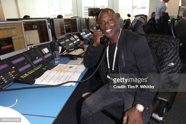 Martin Offiah, representing Duchenne,Êmakes a trade at GFI Charity Day 2017 on September 11, 2017 in London, England.