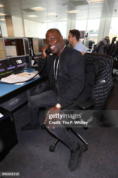 Martin Offiah, representing Duchenne,Êmakes a trade at GFI Charity Day 2017 on September 11, 2017 in London, England.