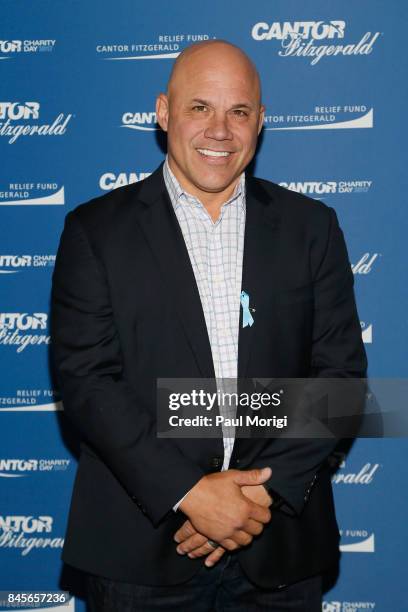 Baseball player Jim Leyritz attends Annual Charity Day hosted by Cantor Fitzgerald, BGC and GFI at Cantor Fitzgerald on September 11, 2017 in New...