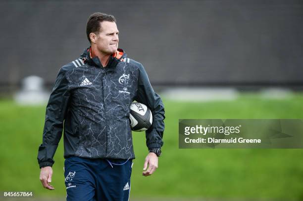 Limerick , Ireland - 11 September 2017; Munster director of rugby Rassie Erasmus during Munster Rugby squad training at the University of Limerick in...
