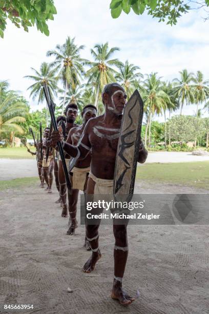 warriors of karumolun - solomon islands stock pictures, royalty-free photos & images