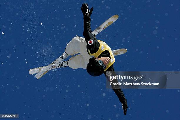 Lydia Lassila of Australia jumps during practice for qualifications for the aerials during the Visa Freestyle International, a FIS Freestyle World...