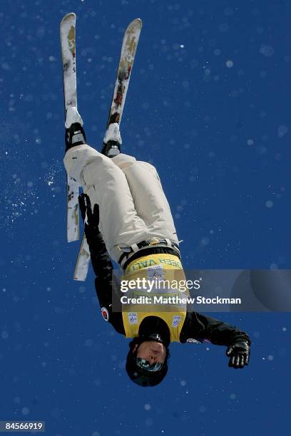 Lydia Lassila of Australia jumps during practice for qualifications for the aerials during the Visa Freestyle International, a FIS Freestyle World...