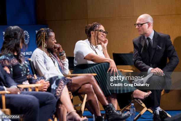 Actors Dawn-Lyen Gardner and Rutina Wesley, Creator/Executive Producer Ava DuVernay and Moderator Dominic Patten attend The Paley Center For Media's...