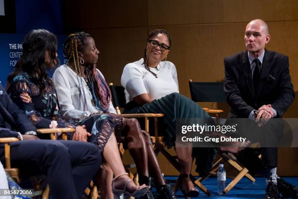 Actors Dawn-Lyen Gardner and Rutina Wesley, Creator/Executive Producer Ava DuVernay and Moderator Dominic Patten attend The Paley Center For Media's...