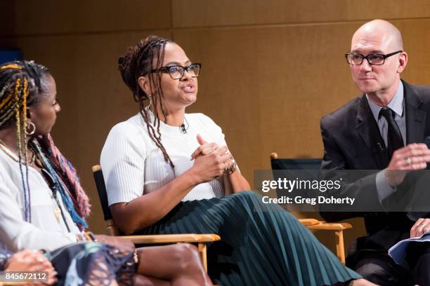 Actors Rutina Wesley, Creator/Executive Producer Ava DuVernay and Moderator Dominic Patten attend The Paley Center For Media's 11th Annual PaleyFest...
