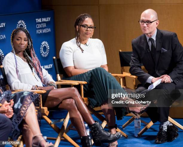 Actors Rutina Wesley, Creator/Executive Producer Ava DuVernay and Moderator Dominic Patten attend The Paley Center For Media's 11th Annual PaleyFest...