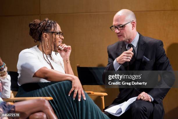 Creator/Executive Producer Ava DuVernay and Moderator Dominic Patten attend The Paley Center For Media's 11th Annual PaleyFest Fall TV Previews Los...