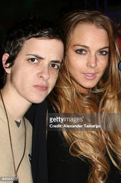 Samantha Ronson and Lindsay Lohan attend ESPN the Magazine's NEXT Big Weekend 2009 Super Bowl Party on January 30, 2009 in Tampa, Florida.