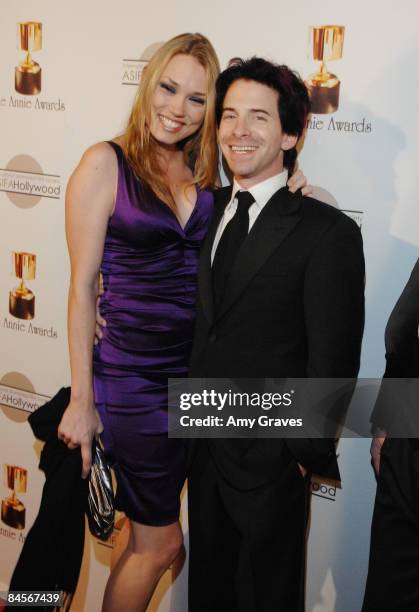 Actor Seth Green and a guest attend the 36th Annual ASIFA's Annie Awards at Royce Hall At UCLA on January 30, 2009 in Los Angeles, California.