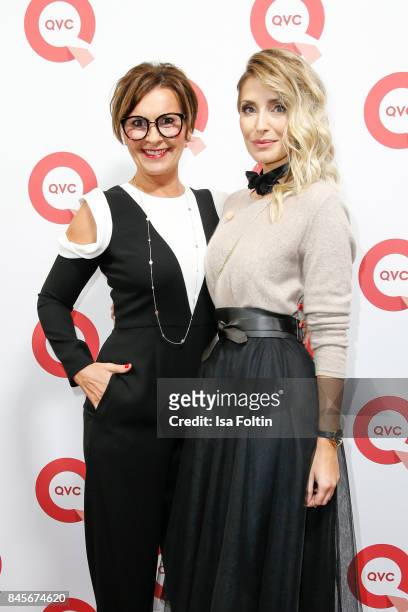 Stylist Astrid Rudolph and QVC presenter Sophye Gassmann attend a QVC event during the Vogue Fashion's Night Out on September 8, 2017 in duesseldorf,...