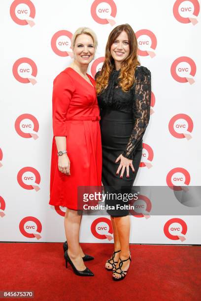 Antje Meyer and QVC presenter Thania Metternich attend a QVC event during the Vogue Fashion's Night Out on September 8, 2017 in duesseldorf, Germany.