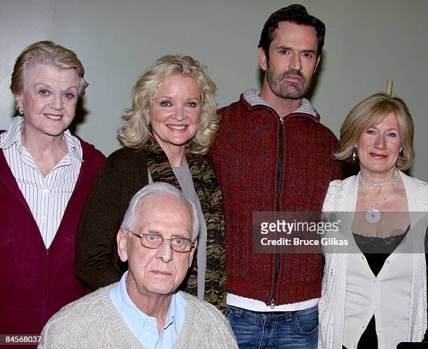 Actors Angela Lansbury, Christine Ebersole, Rupert Everett, Jayne Atkinson and director Michael Blakemore attend a photo call with the cast of...