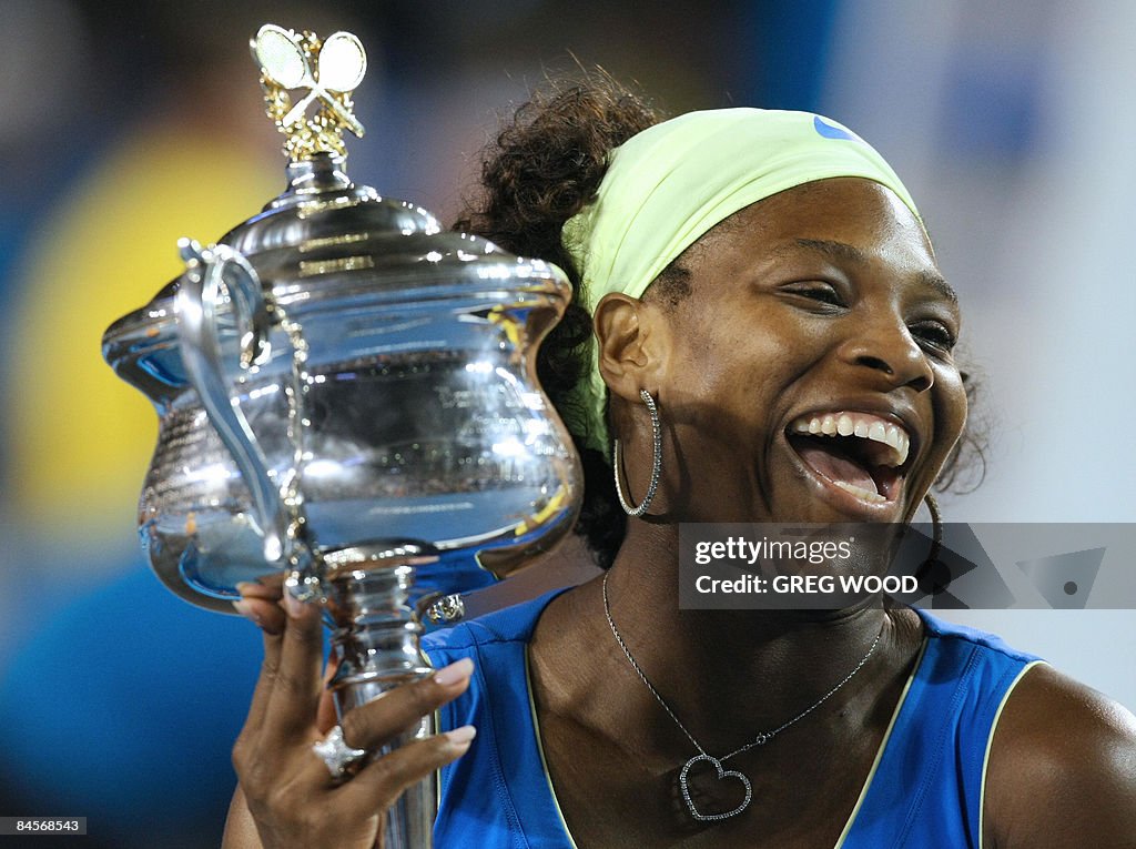 Serena Williams of the US smiles as she