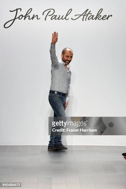 Numan Ataker walks the runway for John Paul Ataker fashion show during New York Fashion Week: The Shows at Gallery 1, Skylight Clarkson Sq on...