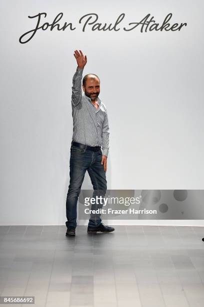 Numan Ataker walks the runway for John Paul Ataker fashion show during New York Fashion Week: The Shows at Gallery 1, Skylight Clarkson Sq on...