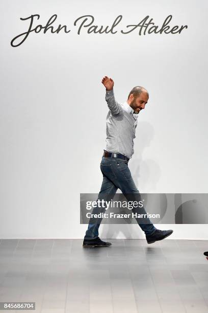 Numan Ataker walks the runway for John Paul Ataker fashion show during New York Fashion Week: The Shows at Gallery 1, Skylight Clarkson Sq on...