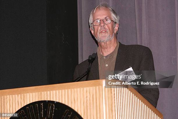 President Michael Apted attends the DGA Awards Meet the Nominees - Documentary event held at the Directors Guild of America Theater on January 30,...