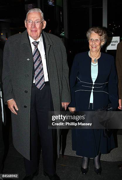 Ian Paisley and his wife Eileen Paisley arrive at the Late Late Show on January 30, 2009 in Dublin, Ireland.