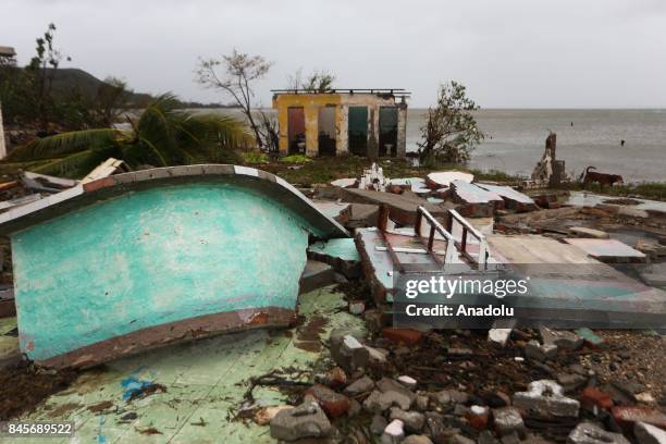 Damaged buildings are seen in Punta Alegre, northern coast of Ciego de Avila province of Cuba after Hurricane Irma passed through the area on...