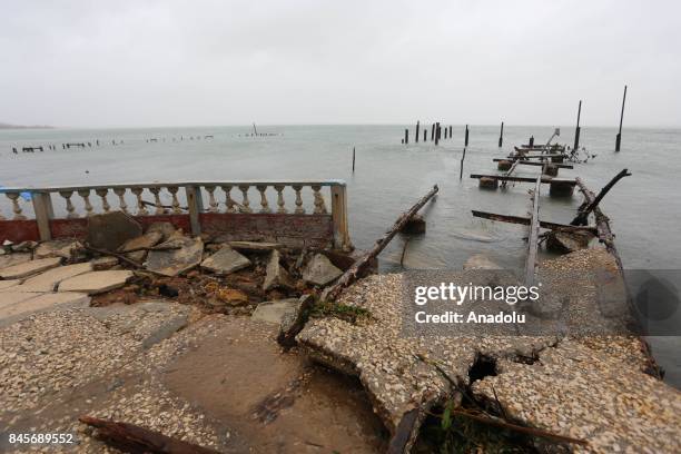 View of damages after the passage of Hurricane Irma in Punta Alegre, northern coast of Ciego de Avila province of Cuba on September 11, 2017.