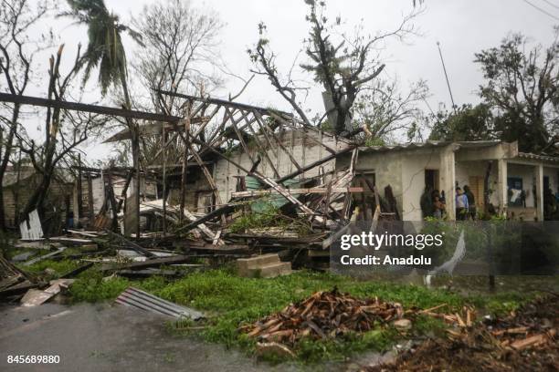 Damaged buildings are seen in Punta Alegre, northern coast of Ciego de Avila province of Cuba after Hurricane Irma passed through the area on...