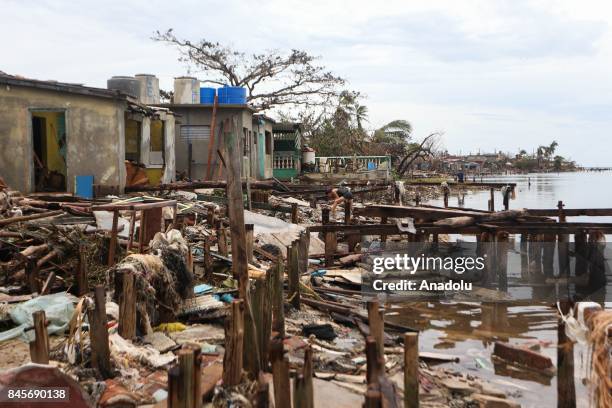 View of damages after the passage of Hurricane Irma in Punta Alegre, northern coast of Ciego de Avila province of Cuba on September 11, 2017.