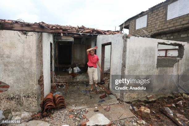 Damaged buildings are seen in Punta Alegre, northern coast of Ciego de Avila province of Cuba after Hurricane Irma passed through the area on...