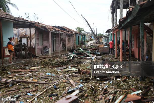 Damaged buildings are seen in Punta Alegre, northern coast of Ciego de Avila province of Cuba after Hurricane Irma passed through the area on...