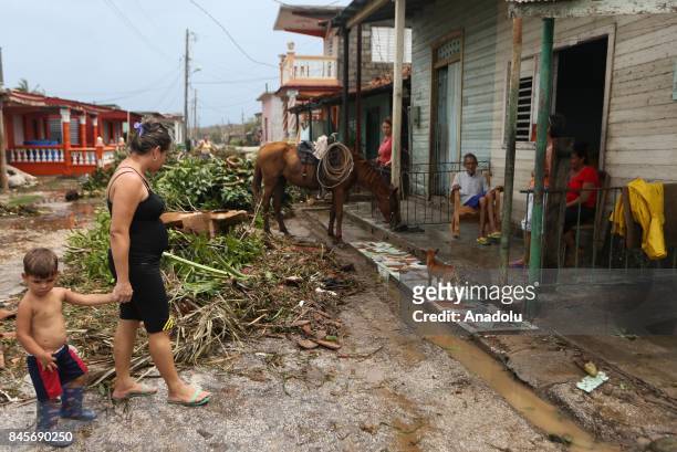 View of damages after the passage of Hurricane Irma in Punta Alegre, northern coast of Ciego de Avila province of Cuba on September 11, 2017.