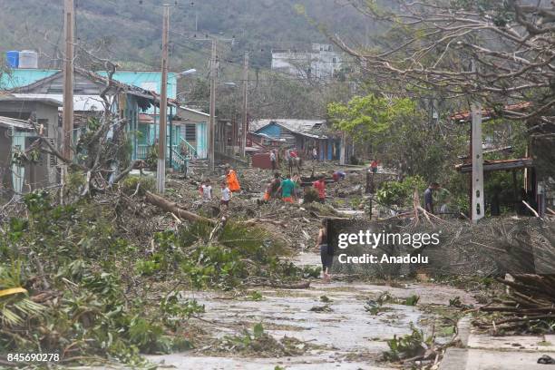 View of damages after the passage of Hurricane Irma in Punta Alegre, northern coast of Ciego de Avila province of Cuba on September 11, 2017.