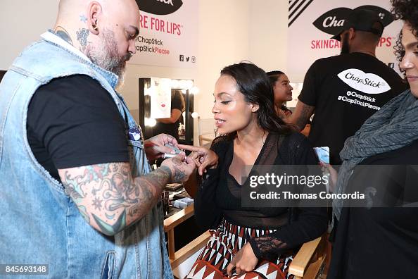 Rosario Dawson prepares backstage at Kia STYLE360 Hosts Studio189 by