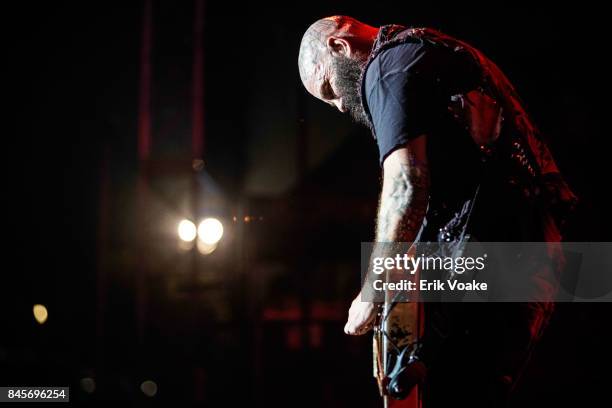 Tim Armstrong of Rancid performs at Glen Helen Amphitheatre on August 26, 2017 in San Bernardino, California.