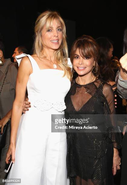 Marla Maples and Paula Abdul attend the John Paul Ataker fashion show during New York Fashion Week: The Shows at Gallery 1, Skylight Clarkson Sq on...