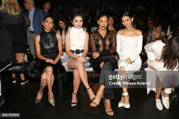 Lela Loren, Landry Bender, Liz Hernandez and Victoria Justice attend the John Paul Ataker fashion show during New York Fashion Week: The Shows at...